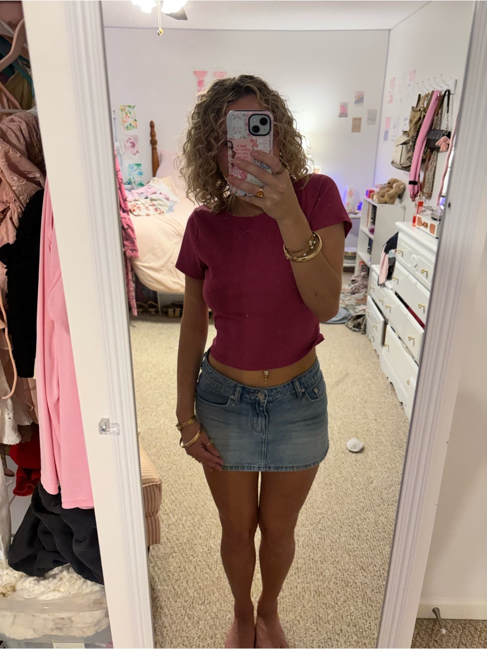 Bozzolo Ribbed Crop Top in Raspberry
